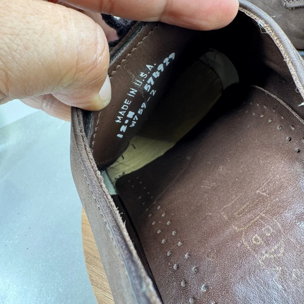 Dexter Mens Oxford Shoes 12 M Brown Suede Made in USA Vintage Derby Academia